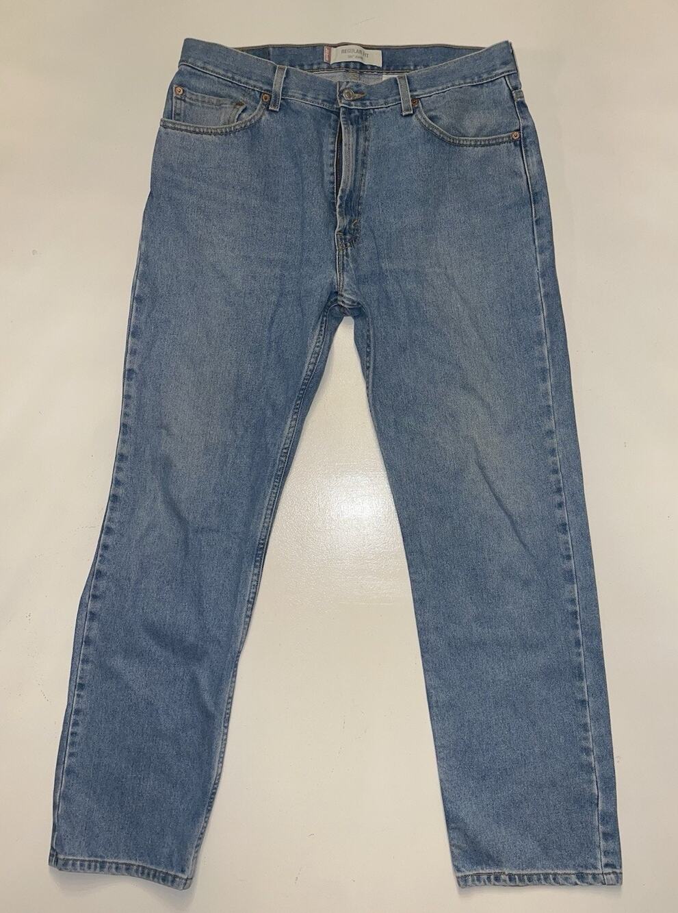 Men's Levi's 505 Blue Jeans 36x32 -Actual 36x30.5 Regular Fit Med Wash Mid Rise